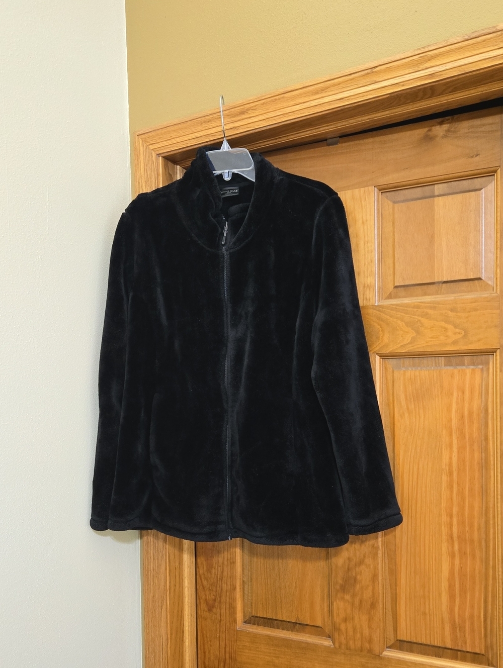 32 Degrees Black Plush Zip-Up Jacket